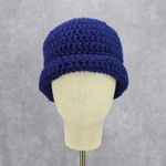 Blue Purple Crochet Knit Bucket Cap Hat Fun Vintage Y2K Funky Beanie Photo 1