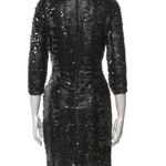 Hunter Bell  Black Sequin Sheath Dress 3/4 Sleeve - Size 6 Photo 2