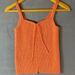 Ralph Lauren VTG  Crochet Knit Tank Top 90's Y2K Orange Casual Size Small Ribbed Photo 0