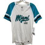 47 Brand Miami Dolphins Short Sleeve Tee White and Teal Women’s Size Small NWT Photo 0
