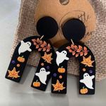 Ghost acrylic earrings, Stud Earrings, Halloween Earrings Black Photo 0