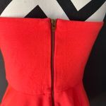 Amanda Uprichard  Strapless Ponti Dress Mini Neon Orange Medium Photo 5