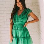These Three Boutique Ruffle Green Dress Photo 0