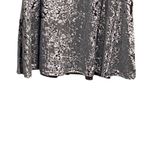 EXPRESS  Crushed Velvet Babydoll Dress Silver Size L Glam Homecoming Holiday Cute Photo 7