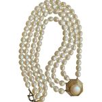 Yves Saint Laurent Vintage Four Strand Baroque Pearl Necklace w/Box & COA Gold Photo 2