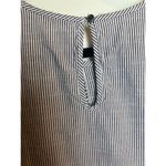 Melrose and Market Blue White Striped Blouse Lace Eyelet Detail Size Large Photo 7