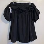 Free People NWT $250  Black Mia Mini Square-Neck Puff Sleeves Dress w/ Pockets 6 Photo 2