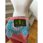 Maison du Caftan Coral Pink & Teal Metallic Embroidered Tunic Size XL Photo 3