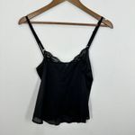 Maidenform Vintage Black Lace Trimmed Satin Slip Camisole Top Adjustable Straps Delicate Photo 4