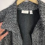 Chico's Lightweight Crinkle Open Jacket Blazer Black White Herringbone 2 L 12 Photo 2