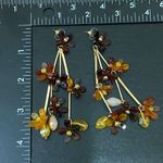 Lucite Amber Beads Flower Drop Summer Earrings 20.9g NWOT Photo 6