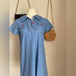 Vintage TrimGirl Denim Look Mini Dress Blue Photo 1