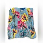 Steve Madden  Abstract Floral Scarf – Blue Multi – Lightweight Oversized Wrap Photo 3