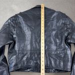 Vintage Women's Cropped Leather Biker Jacket Fits M/L First Moto Belted Black Size M Photo 4