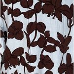 Natori  Brown Floral Short Kaftan Coverup MEDIUM Cotton Vacation Resort Oversize Photo 3