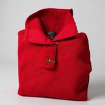 Ralph Lauren LRL Lauren Jeans Co  Red Cotton Knit Toggle Sweater Medium Photo 0