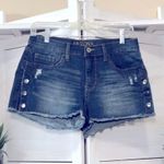 Arizona Jeans Co Denim Distressed Snap Button Shorts Small Photo 0