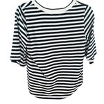 Nordstrom & Layered Navy & White Striped V Neck Tee Shirt XS Preppy Summer Style Photo 1
