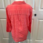 Christopher & Banks  Large Coral Textured Semi-Sheer Button Down Blouse Top Photo 7