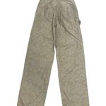 Topshop NWOT Beige Tan Subtle Floral Print Pants Straight Leg Carpenter Jean New Photo 5