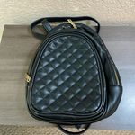 Quilted Vegan Leather Black Backpack Photo 0