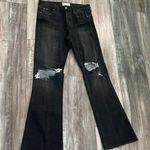 Free People  Flare Jeans Womens Black Distressed Ripped Denim Jeans size 30 Photo 1