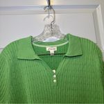 st. john's bay NWT St. John’s Bay Green Knit Collard Short Sleeve Polo Top size XL Photo 4