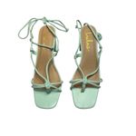 Lulus  Zayne NEW Mint Green Sandals Square Toe Lace Up Block Heel Women's Size 8 Photo 1