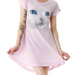 Wildfox Digital Cat Daisy Dress Baby Open Cut-Out Draped Back Backless A-Line S Photo 0