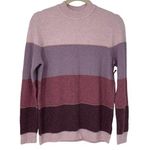 Elle  PINK COLORBLOCK STRIPED STRETCH SWEATER SMALL Photo 0