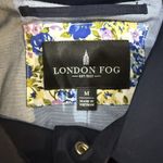 London Fog Water Resistant Navy Gold Accents Hooded Trench Coat Medium Photo 3