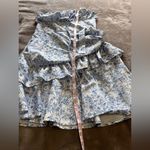 FLOERNS Ditsy Floral Ruched Bust Sleeveless Layer Halter Top Mini Dress Sz S EUC Blue Photo 6