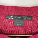 Armani Exchange Top Womens XXS Red Mesh Burnout Elbow Patch Quiet Luxury Preppy Photo 1