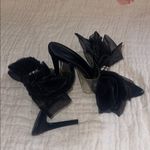 Azalea Wang Black Mules with Rhinestone Bow Size 7.5 Photo 3