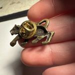 Signed JJ Tiger Wild Cat Lapel Tack Pin Bronze Tone Jonette Jewelry Photo 4