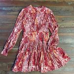Free People  Heartbeats Floral Boho Long Sleeve Jersey Mini Dress - Sz S 💛🎀 Photo 9