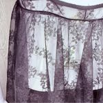 Rare 1970s Shirley of Hollywood lace tie front high low night gown / lingerie lg Black Photo 2