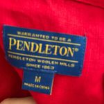 Pendleton  Linen Belted Button‎ Down Dress Sz Medium Red Photo 3