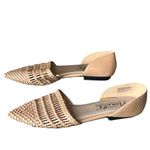 Nanette Lepore Flats Shoes Womens 8.5 Tan Woven Faux Leather Slip On Pointy Photo 1