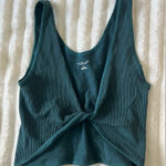 Urban Outfitters  Teal Ribbed Twist Crop Top Photo 0