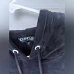 Bebe  SPORT Women’s Athleisure Velour Casual Pullover Rhinestoned Hoodie Photo 5
