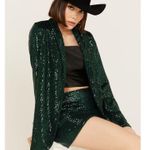 Show Me Your Mumu  Dance Blazer Emerald Sequins S NWT Photo 1