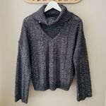 Urban Outfitters Keyhole Turtleneck Knit Sweater Gray Sz Medium Photo 0
