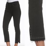 Driftwood Amelia High Rise Straight Crop Black Studded Raw Hem Jeans Photo 2