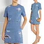 House Of Holland Distressed Denim Mini Dress Blue Size 2 Photo 2