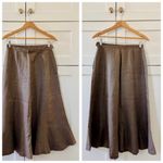 Vintage Robyn Meredith Taupe Tan Rustic Butchers Linen Knit Flutter Skirt, sz. M Brown Size M Photo 4