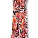 Jennifer Lopez Summer Oasis floral zebra print strapless maxi dress Photo 2
