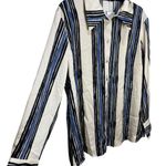 Mango  Ivanka Block Stripe Satin Shirt Size 12 NWT Photo 5