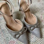 Rhinestone Bow heels Silver Size 9.5 Photo 1