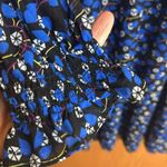 CAbi “The Ten Dress” Black & Blue With White Floral Pattern. Long Sleeve. New Photo 1
